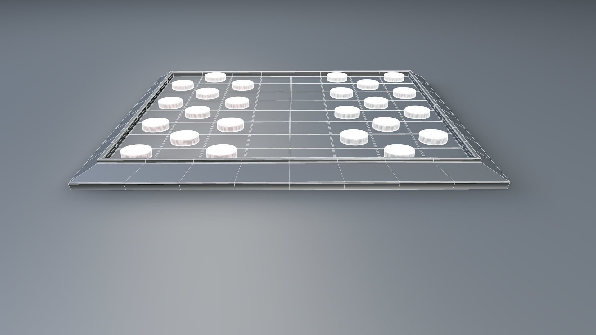 Checkers Board Game 3D model_13