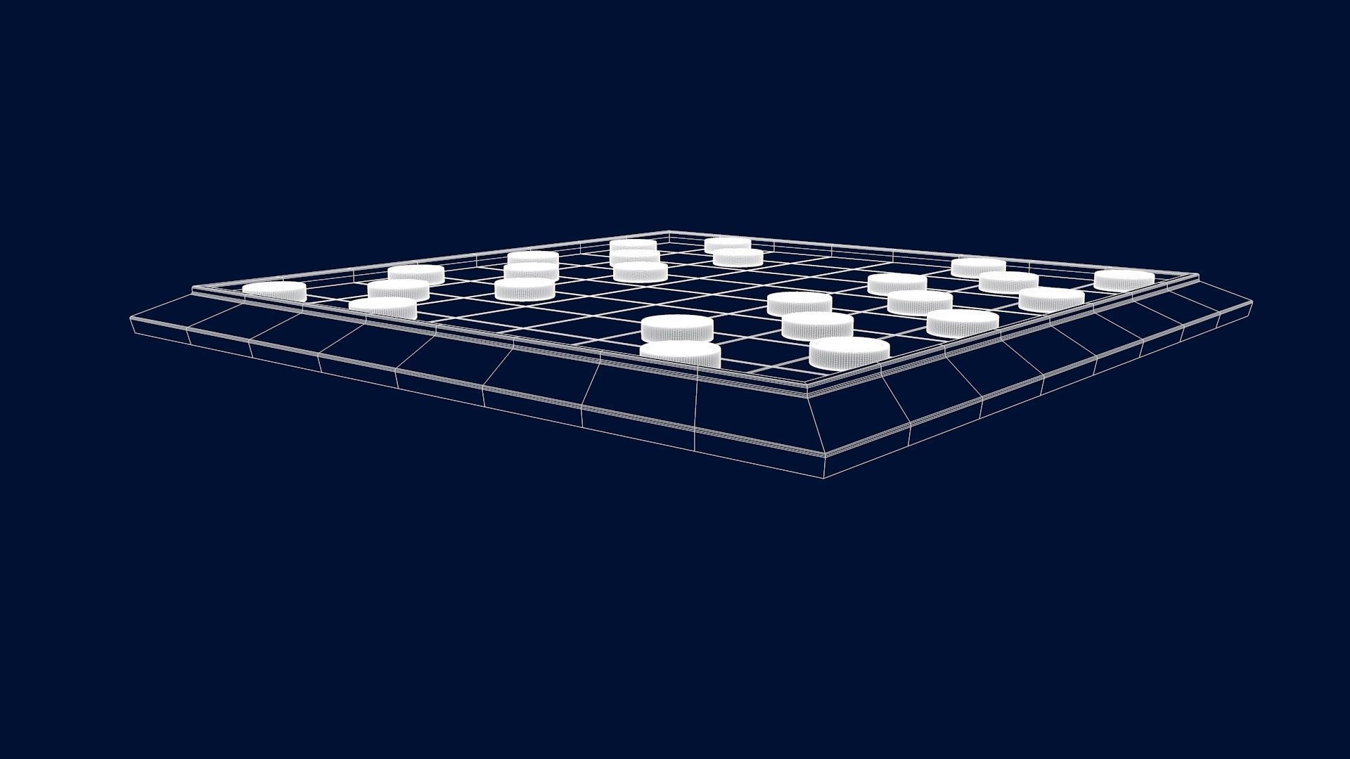 Checkers Board Game 3D model_22