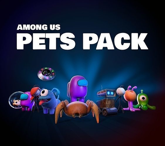 Among Us Pets Pack Low-poly 3D model