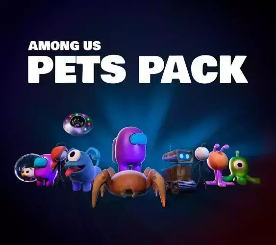 Among Us Pets Pack Low-poly 3D model