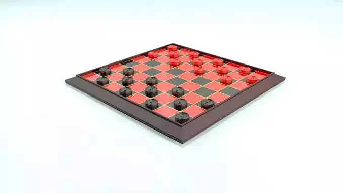 Checkers Board Game 3D Print Ready 3D print model