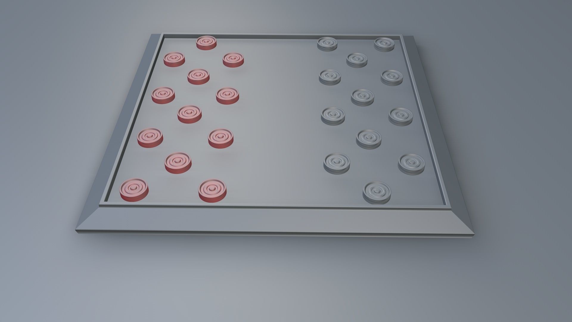 Checkers Board Game 3D Print Ready 3D print model_19