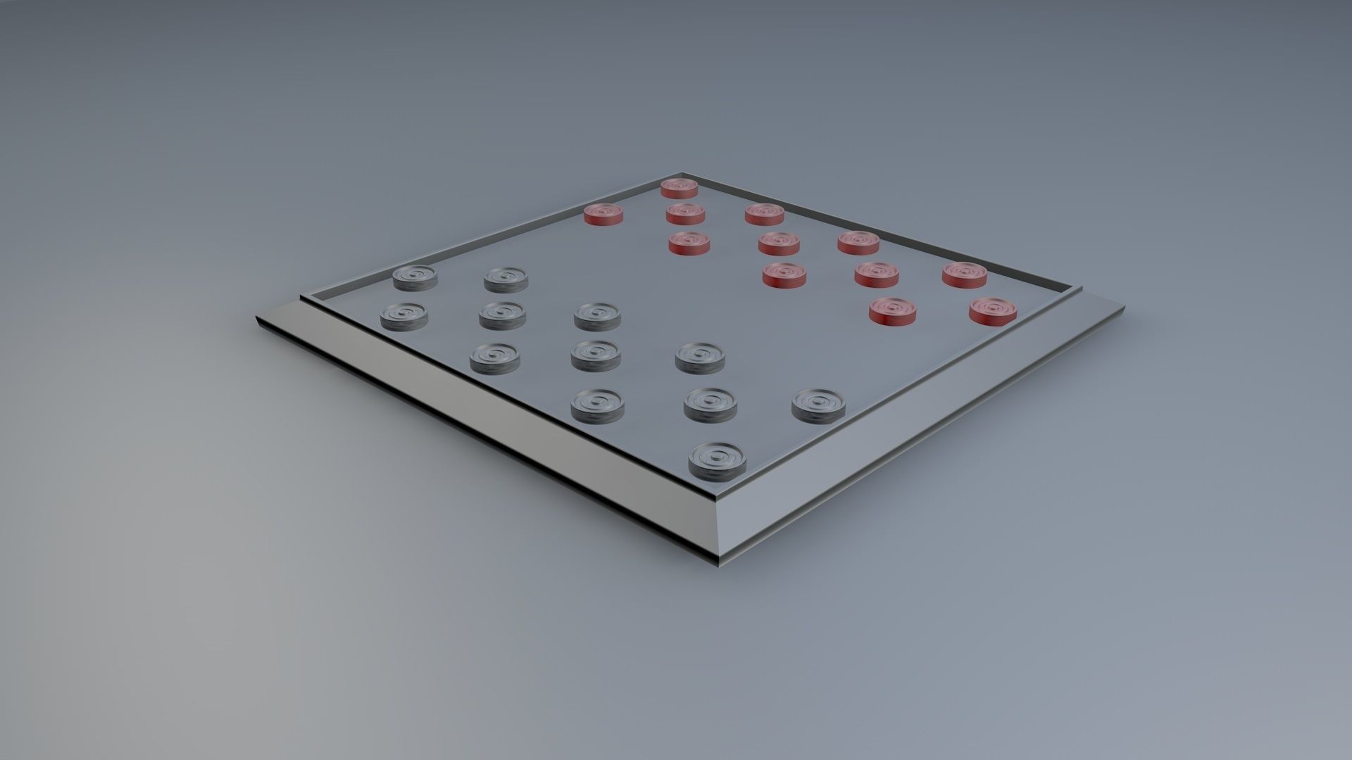 Checkers Board Game 3D Print Ready 3D print model_15