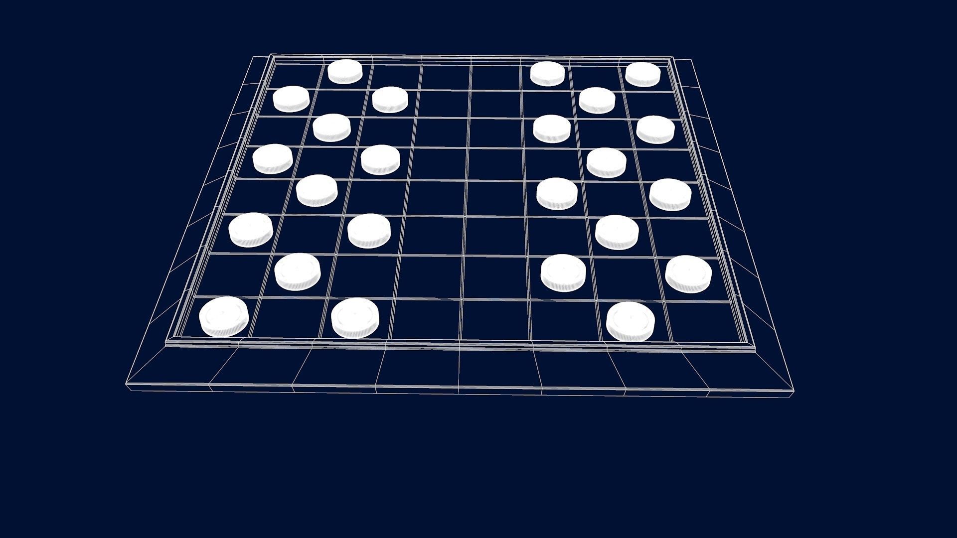 Checkers Board Game 3D Print Ready 3D print model_24