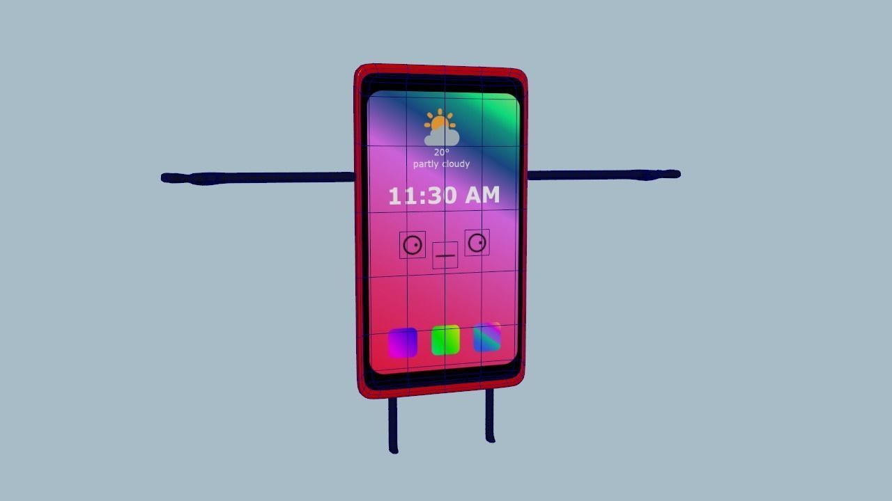 Cartoon Cellphone Rig 3D model_6