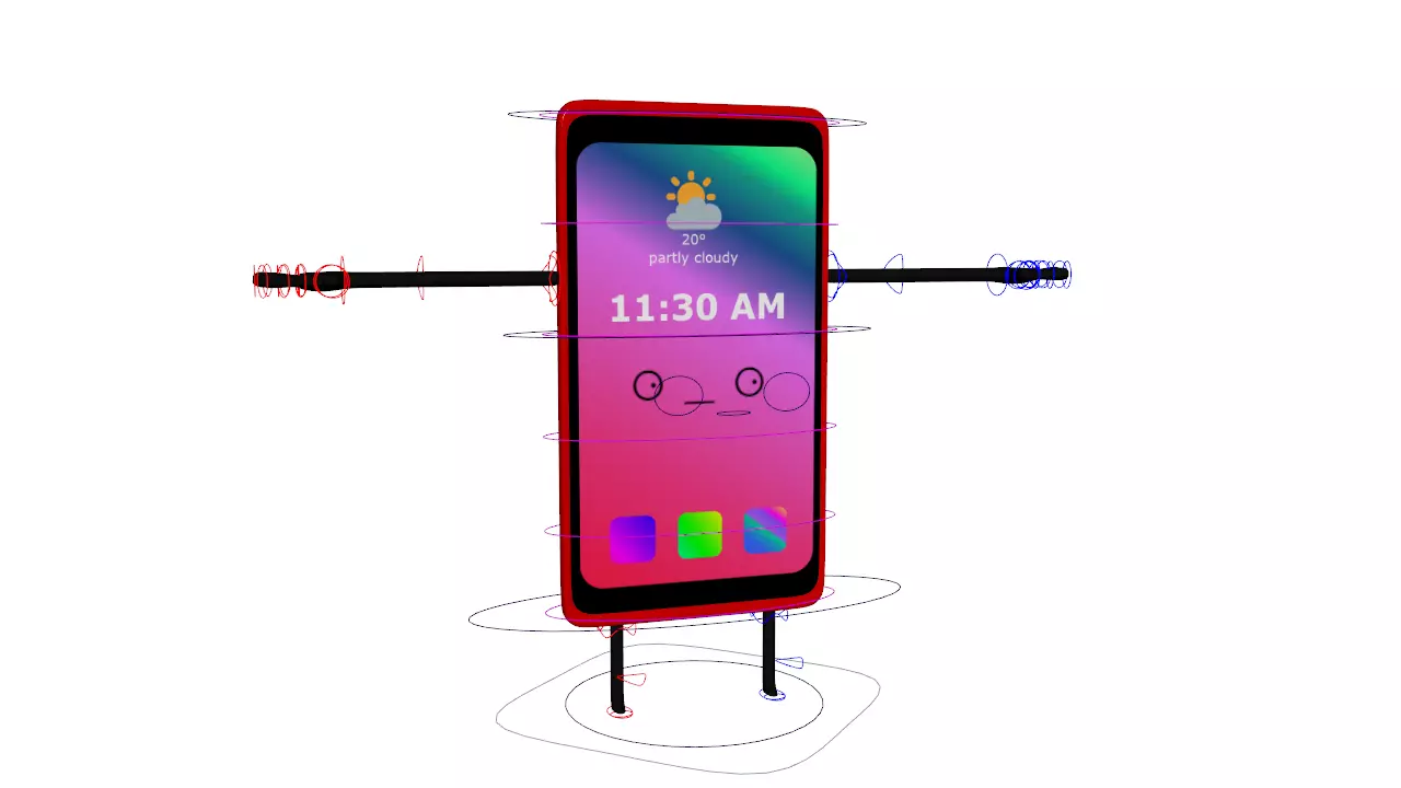 Cartoon Cellphone Rig 3D model_0