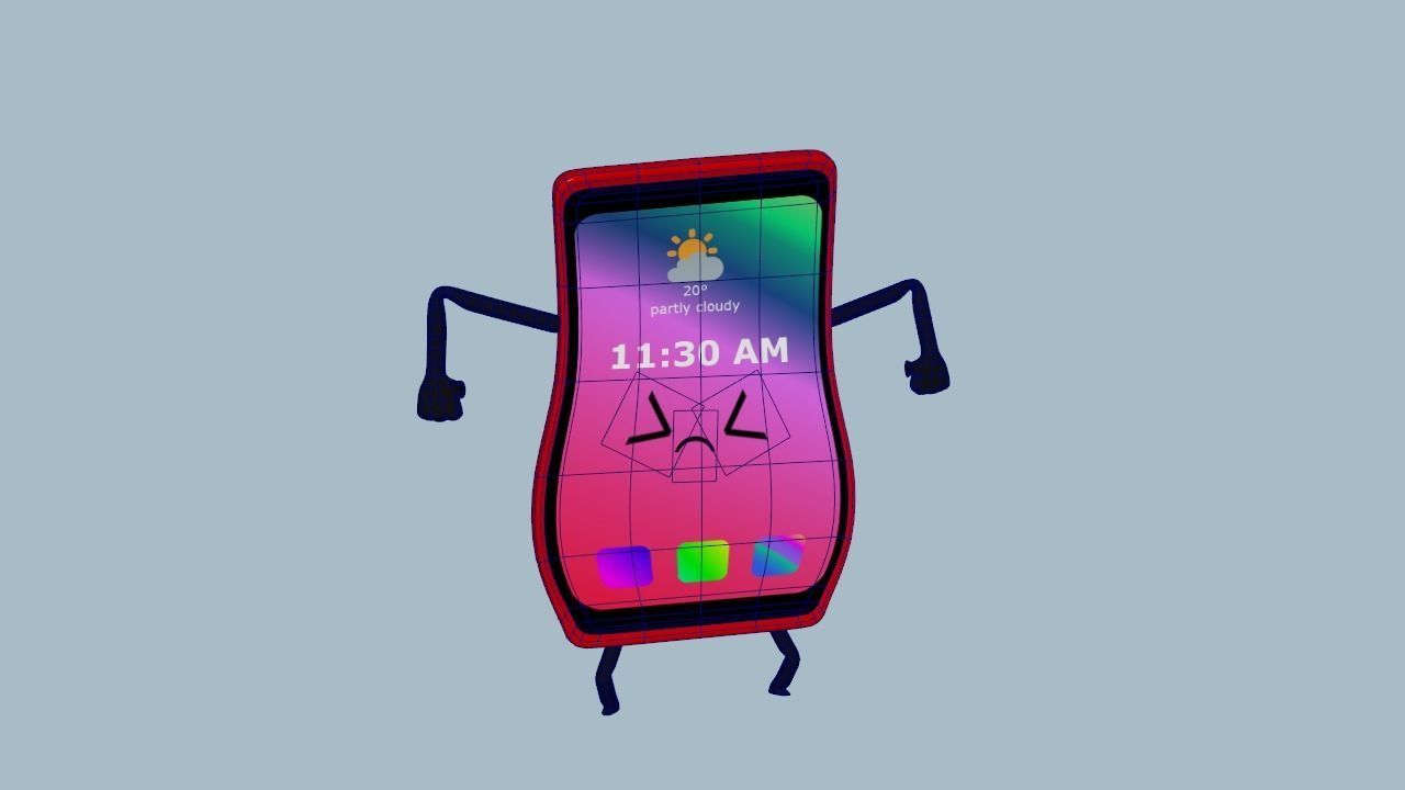 Cartoon Cellphone Rig 3D model_8