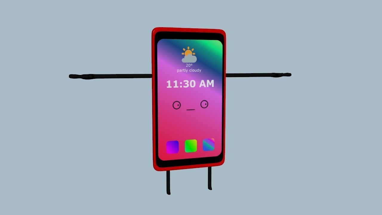 Cartoon Cellphone Rig 3D model_11