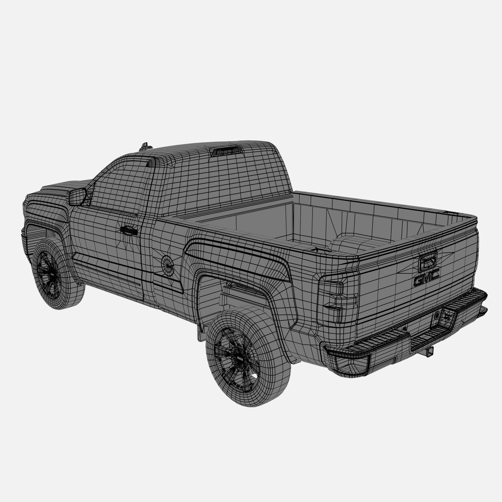 GMC Sierra 1500 reg pickup Low-poly 3D model_7