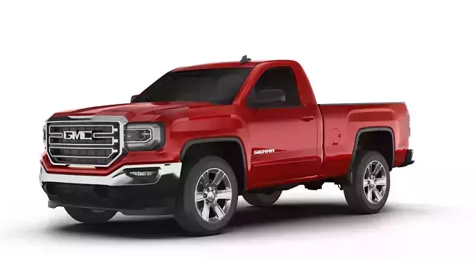 GMC Sierra 1500 reg pickup Low-poly 3D model