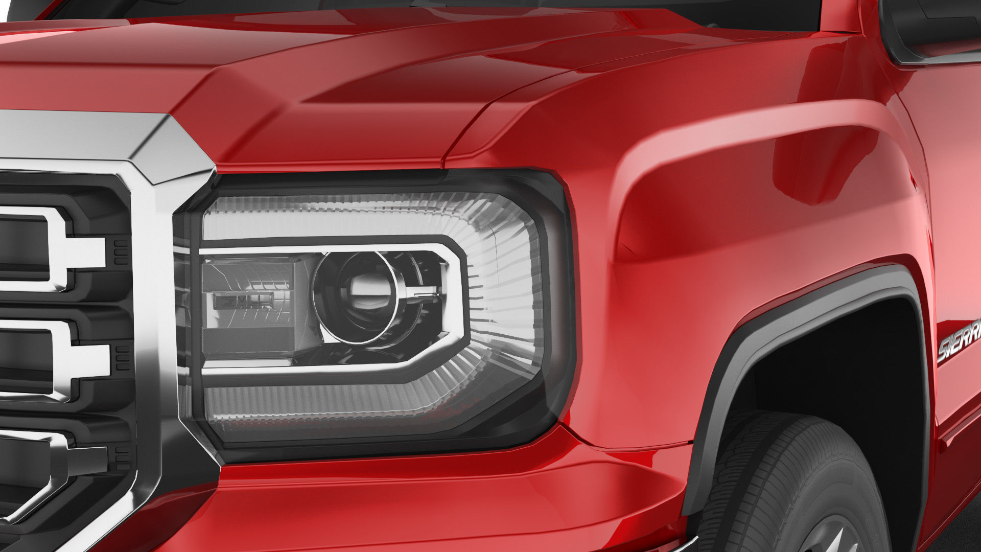 GMC Sierra 1500 reg pickup Low-poly 3D model_6