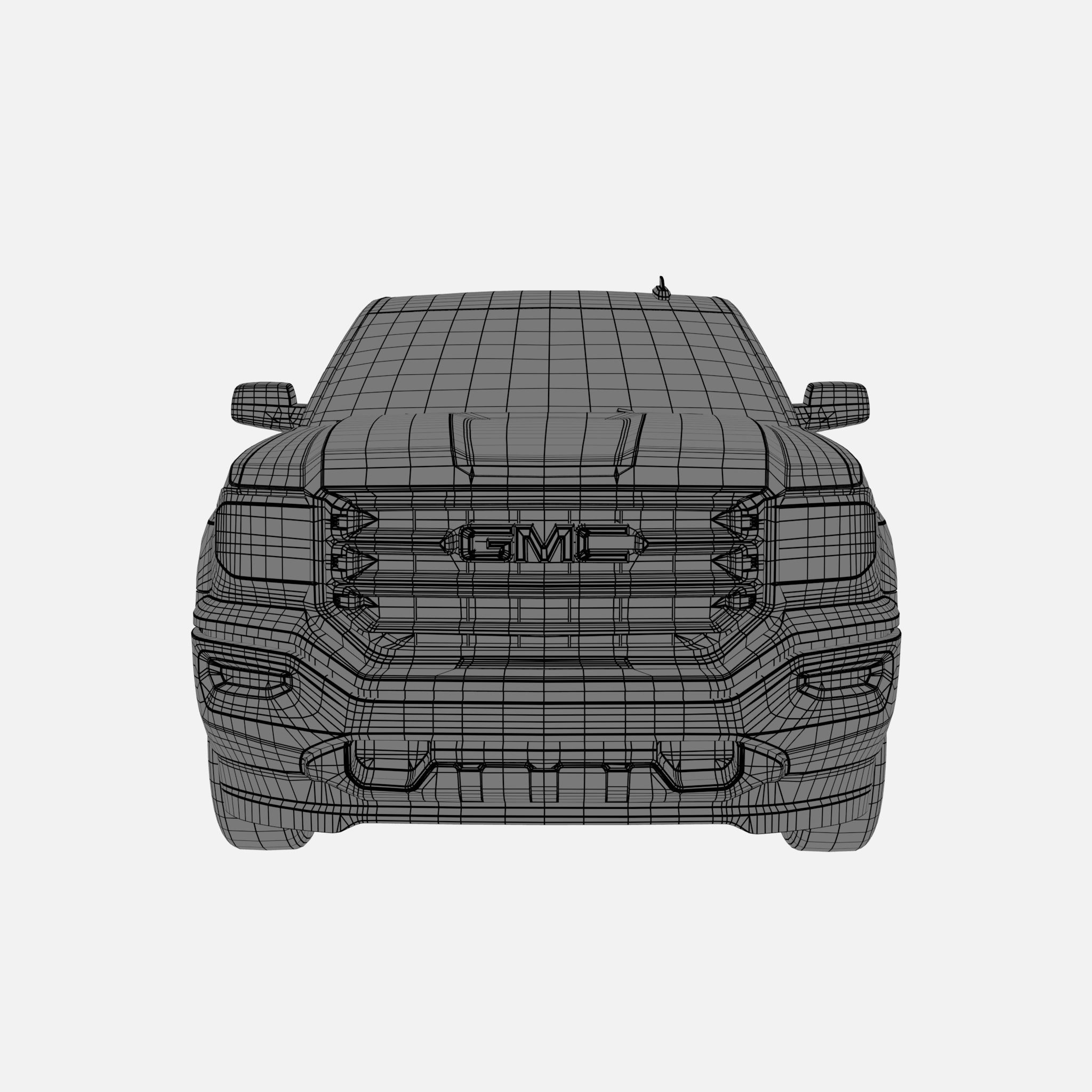 GMC Sierra 1500 reg pickup Low-poly 3D model_9