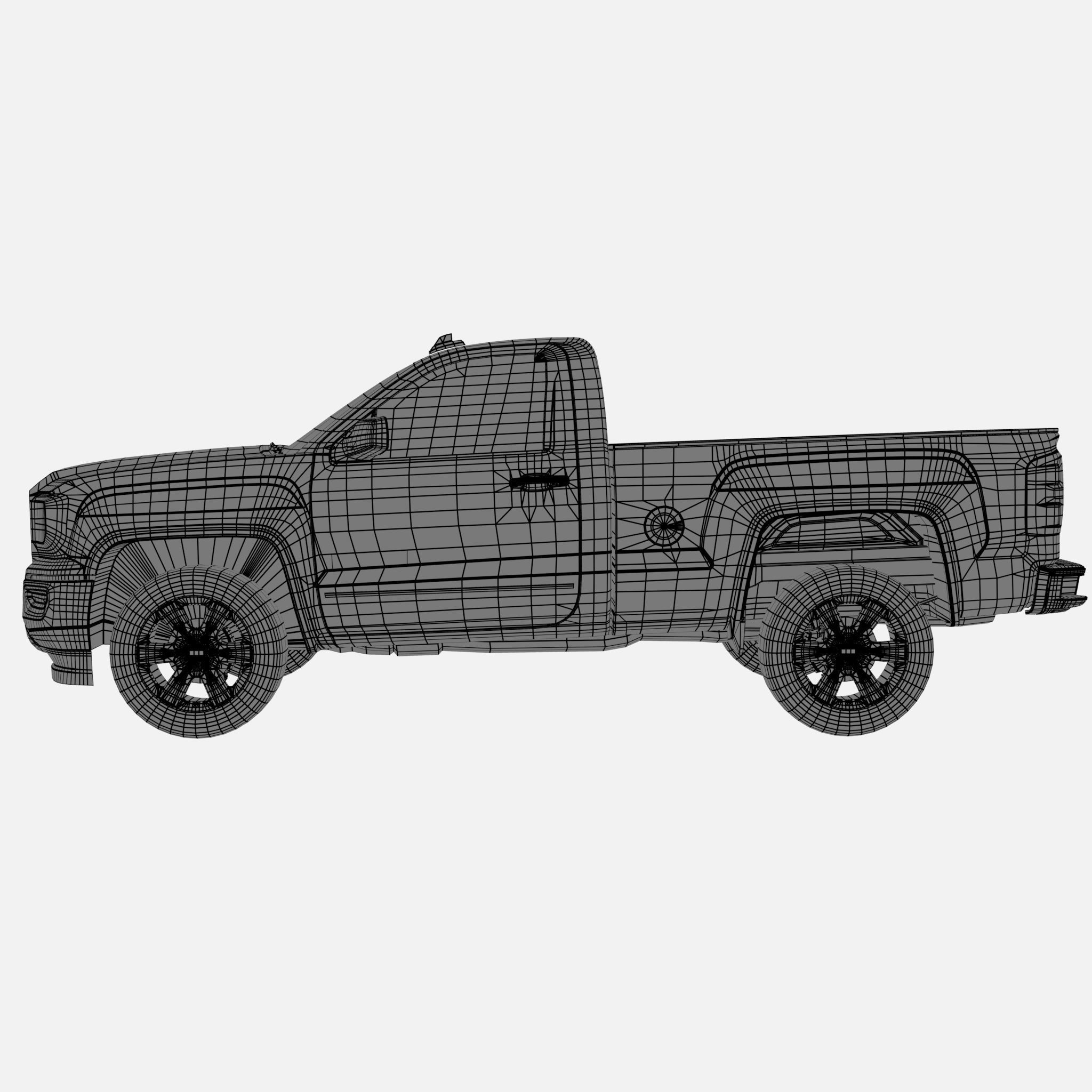 GMC Sierra 1500 reg pickup Low-poly 3D model_11