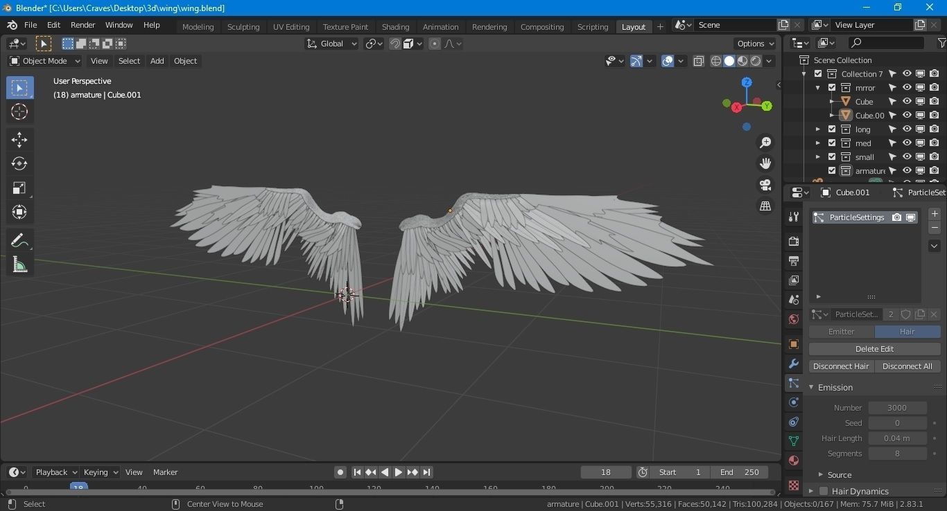 angel wings 3D model_2