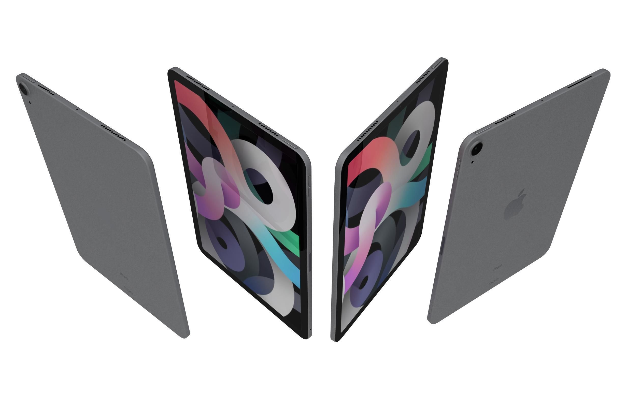 Apple iPad Air 4 2020 Space Gray 3D model_5