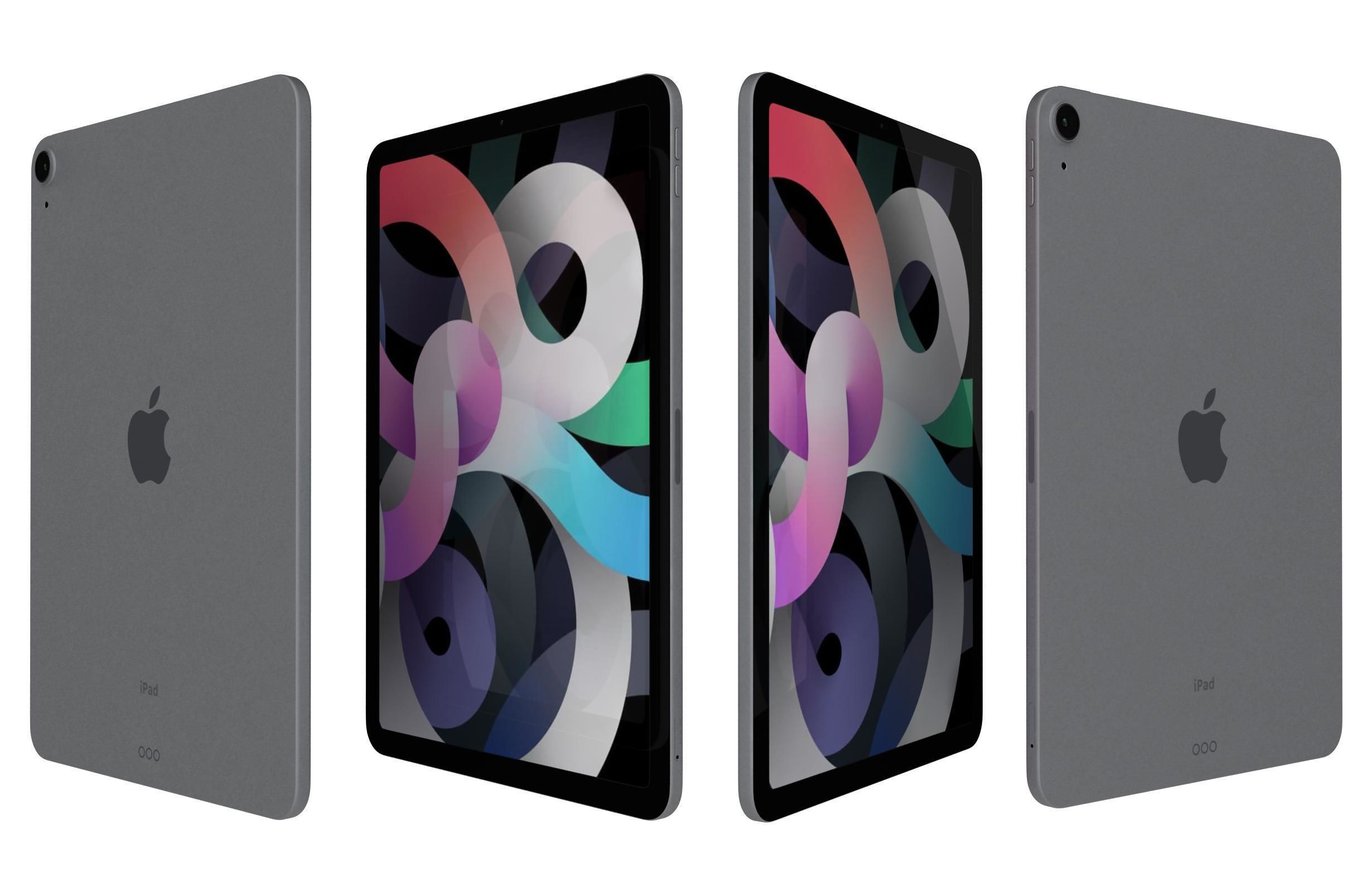 Apple iPad Air 4 2020 Space Gray 3D model_3