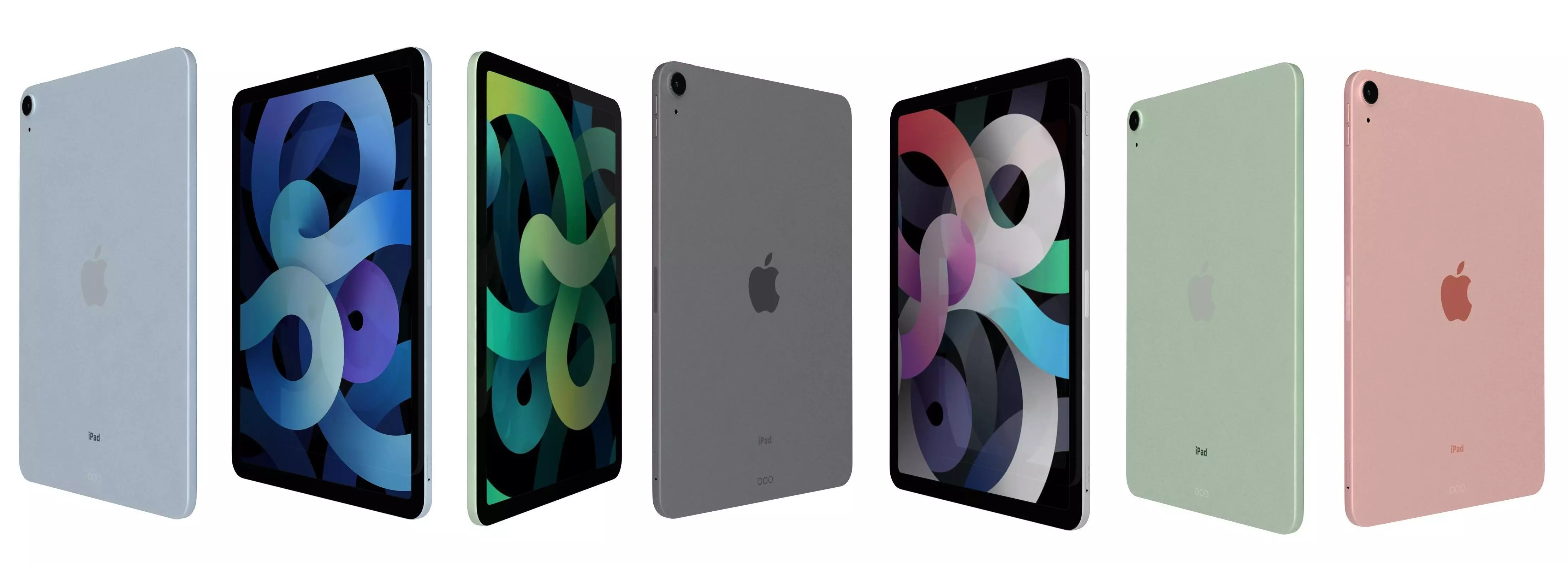 Apple iPad Air 4 2020 All Colors 3D model_0