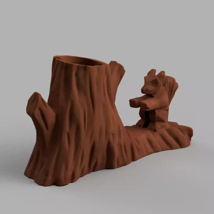 Ecureuil arbre porte stylo 3D print model_0