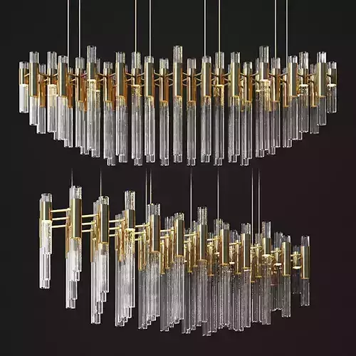 Waterfall Linear Rectangular Suspension Chandelier luxxu 
