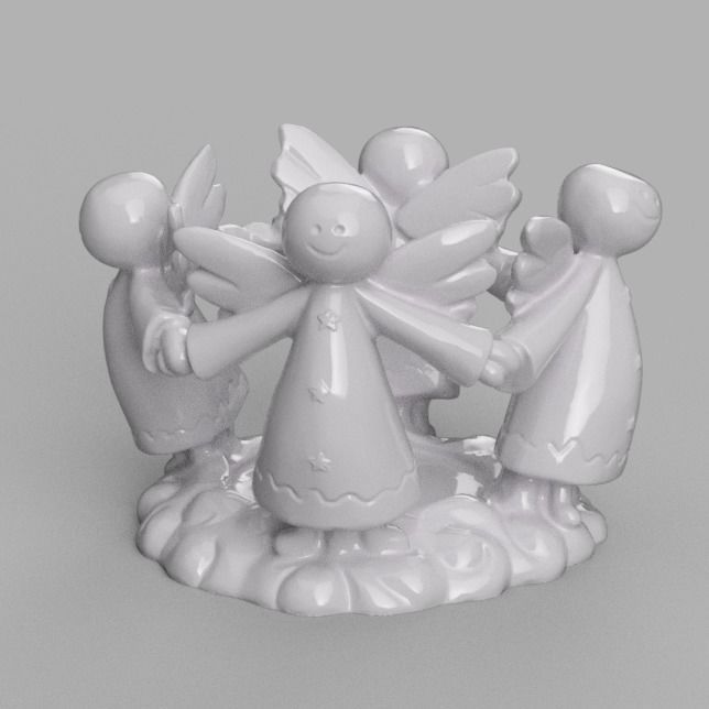 Les 4 anges  3D print model_1