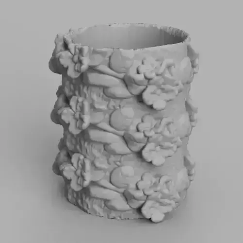 pot de fleur decor floral 3D print model