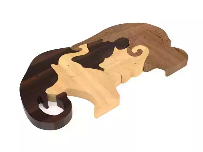 Wooden toy elephant 03
