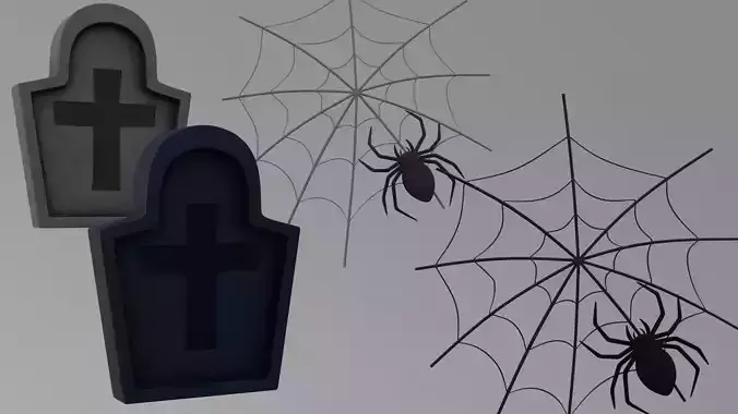 Headstone and Spider
