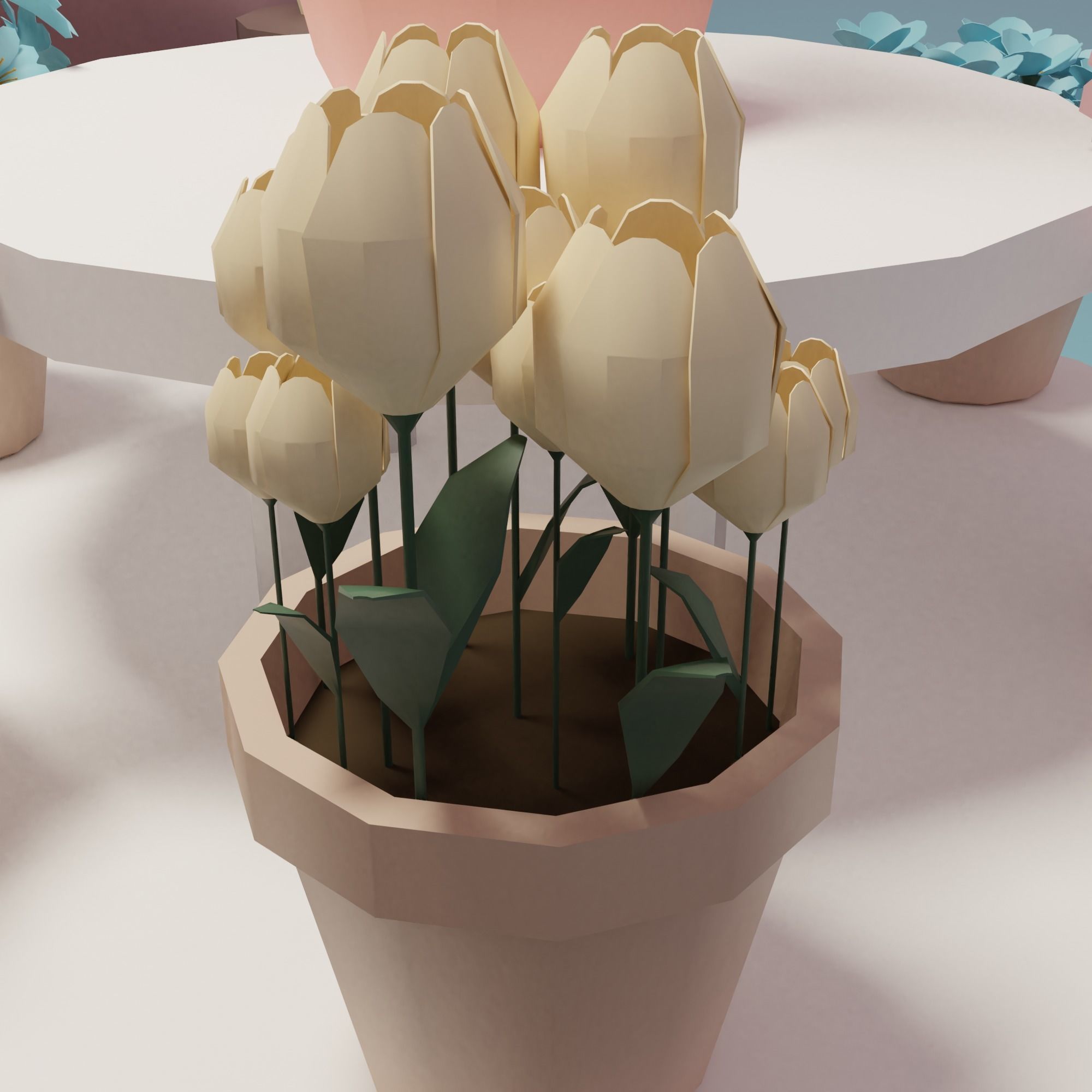 Flower shop Low-poly 3D model_8