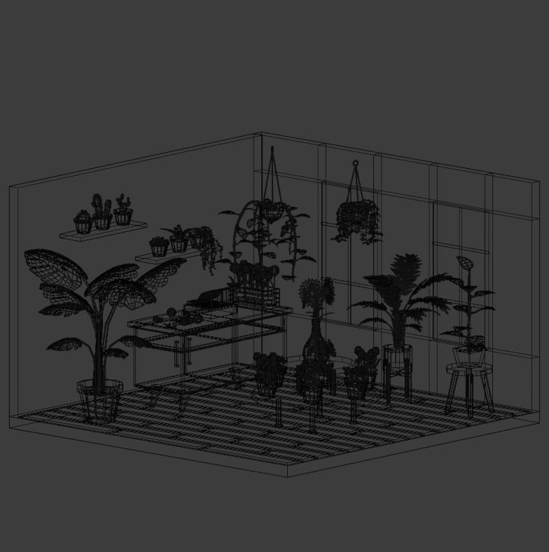 Flower shop Low-poly 3D model_2