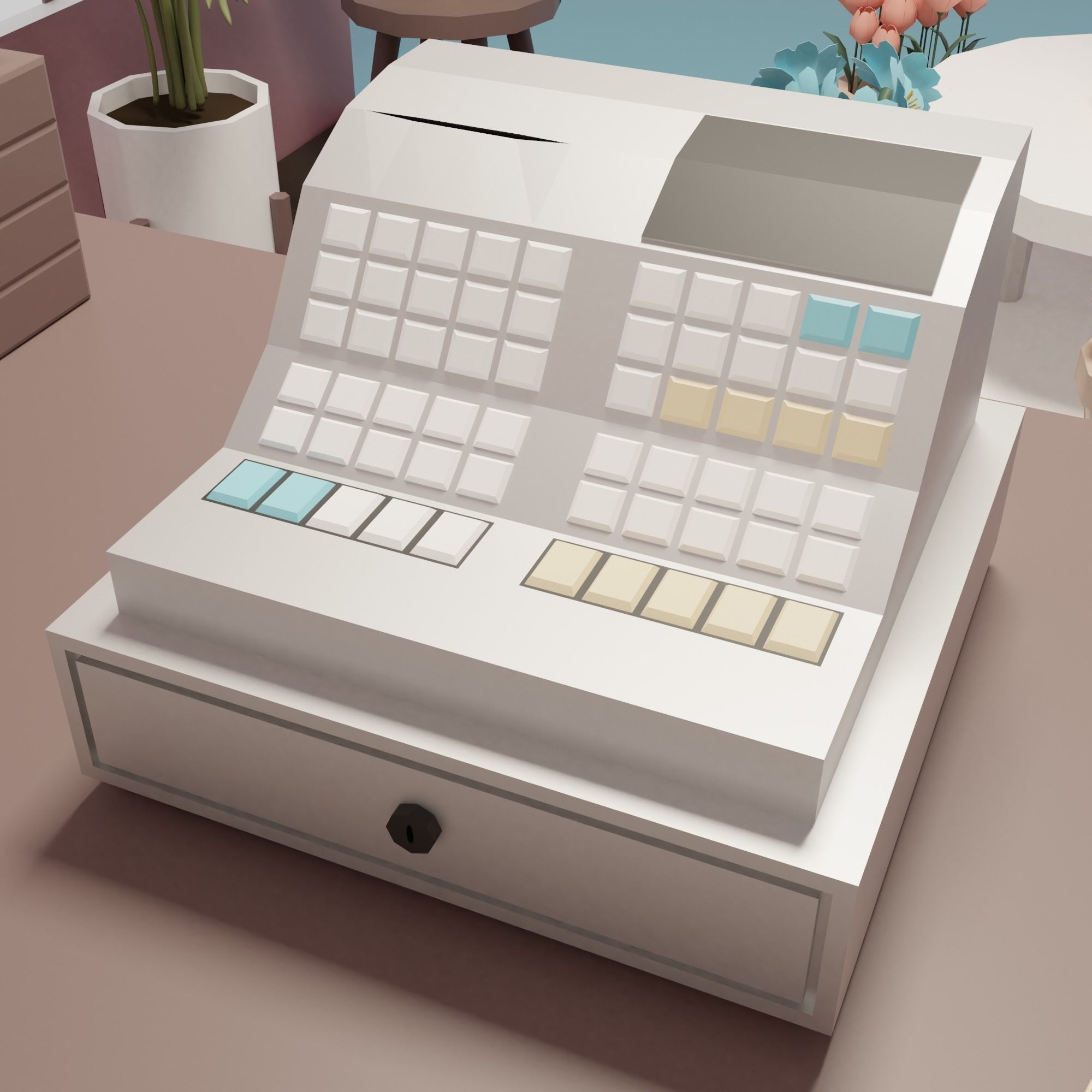 Flower shop Low-poly 3D model_17