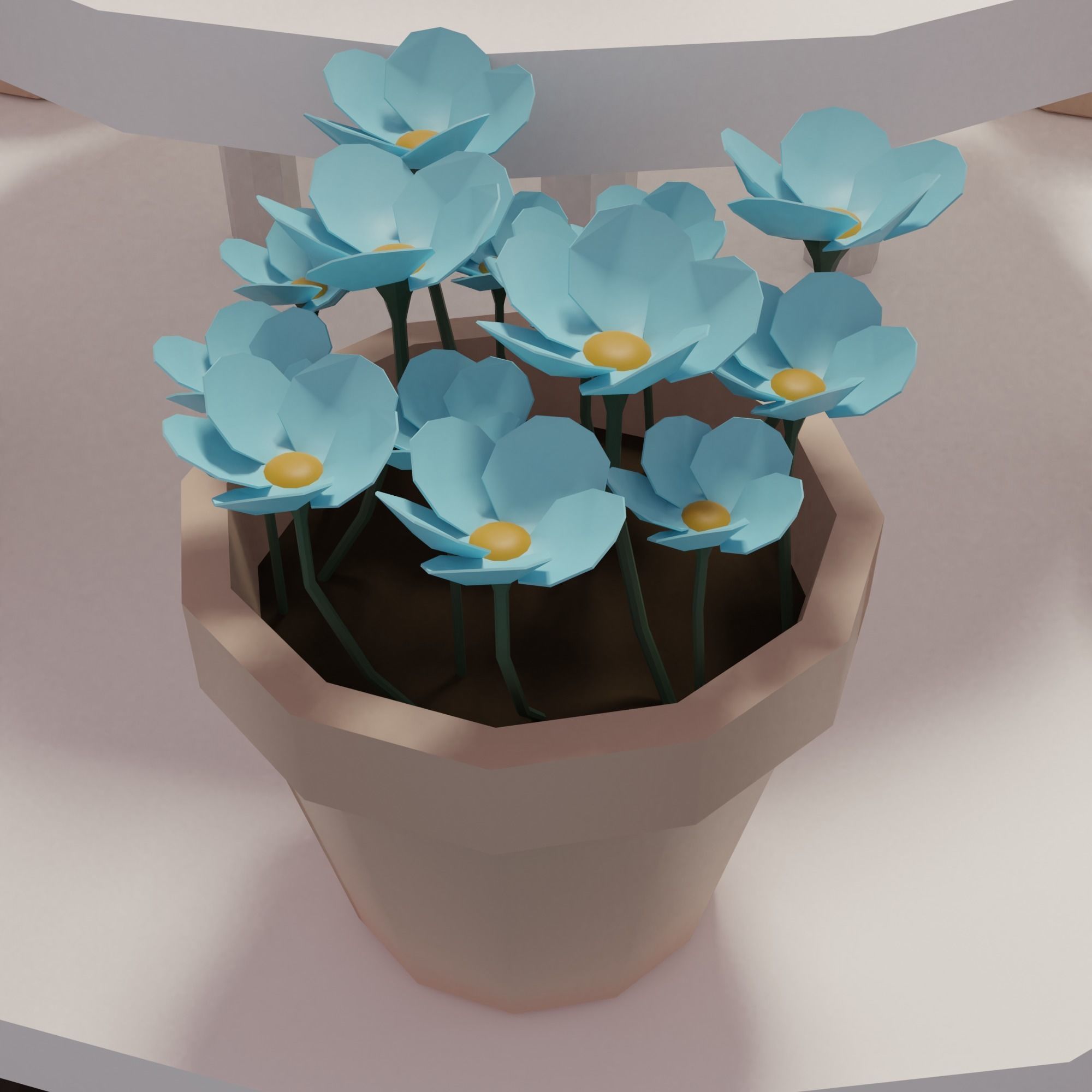 Flower shop Low-poly 3D model_4