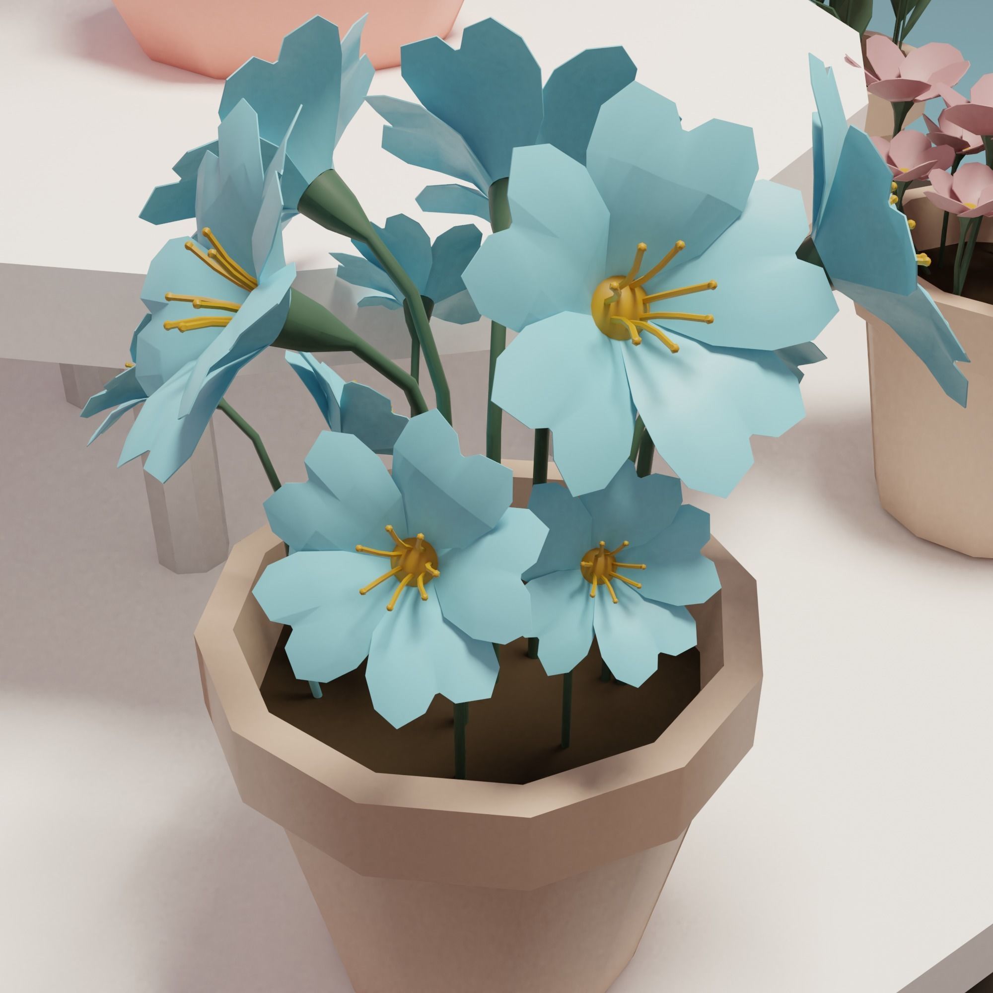 Flower shop Low-poly 3D model_6