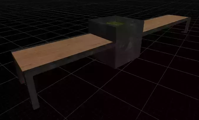 Bench wooden on screen