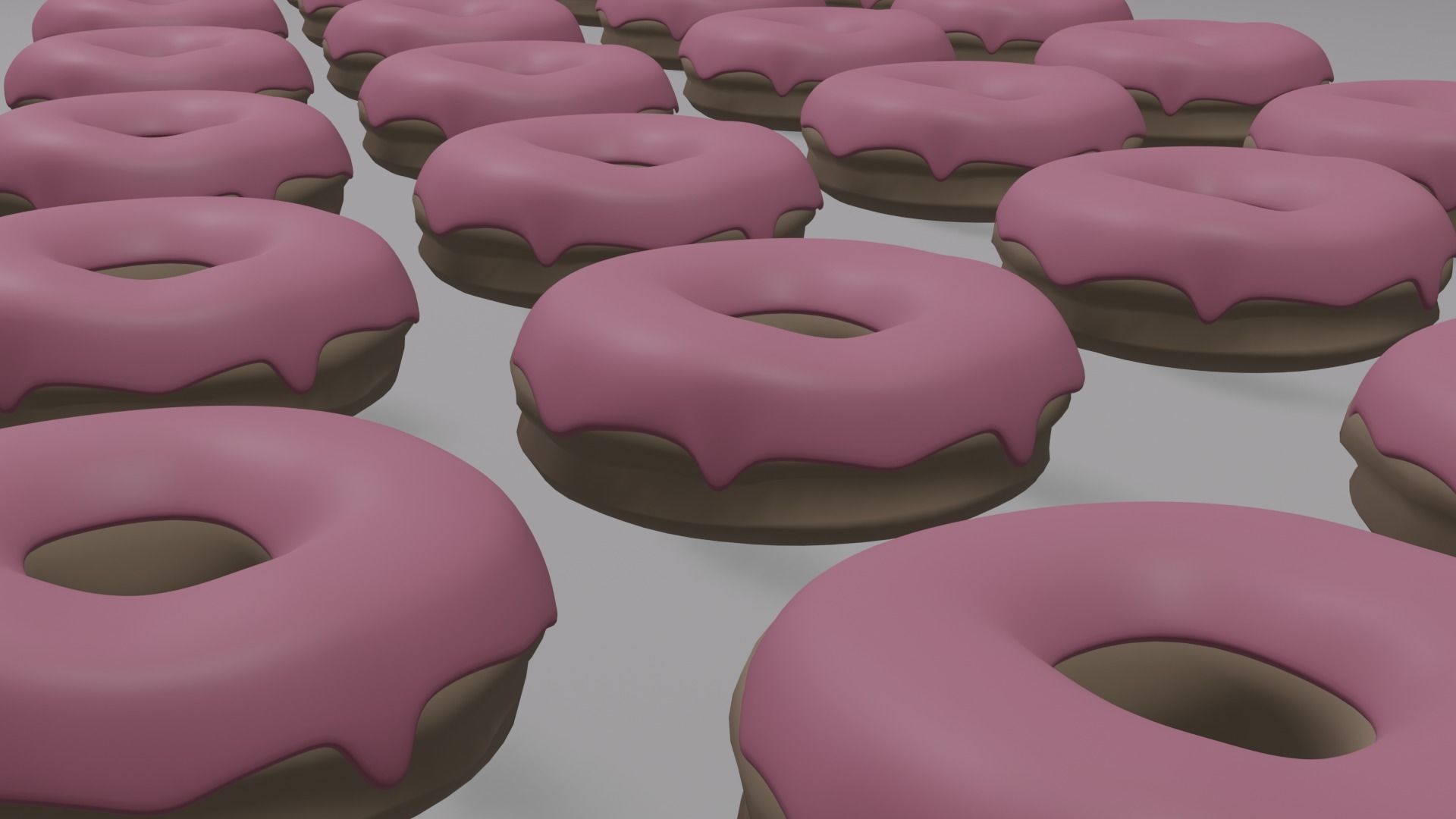 Plain Pink Donut Low-poly 3D model_4