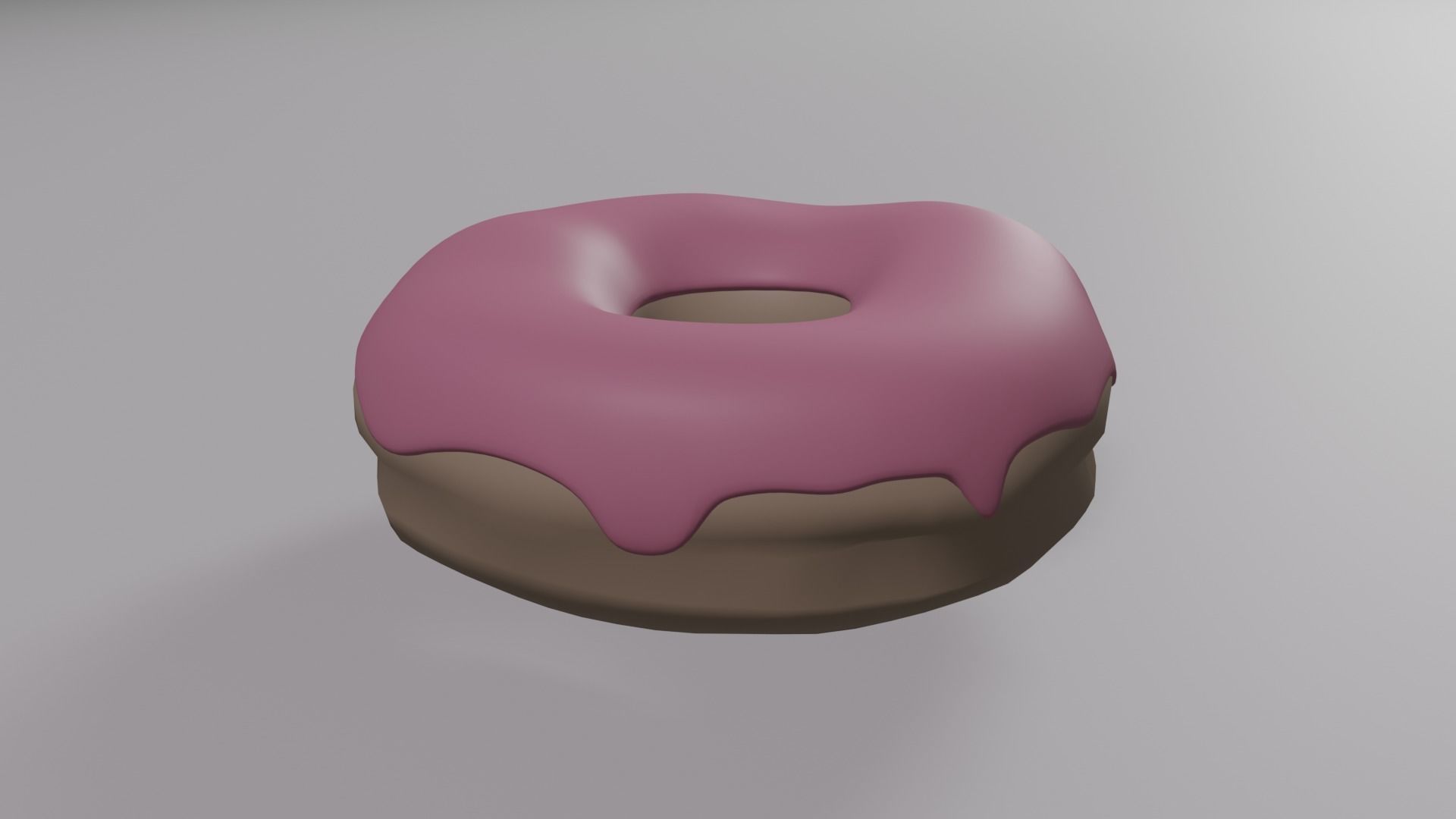 Plain Pink Donut Low-poly 3D model_2