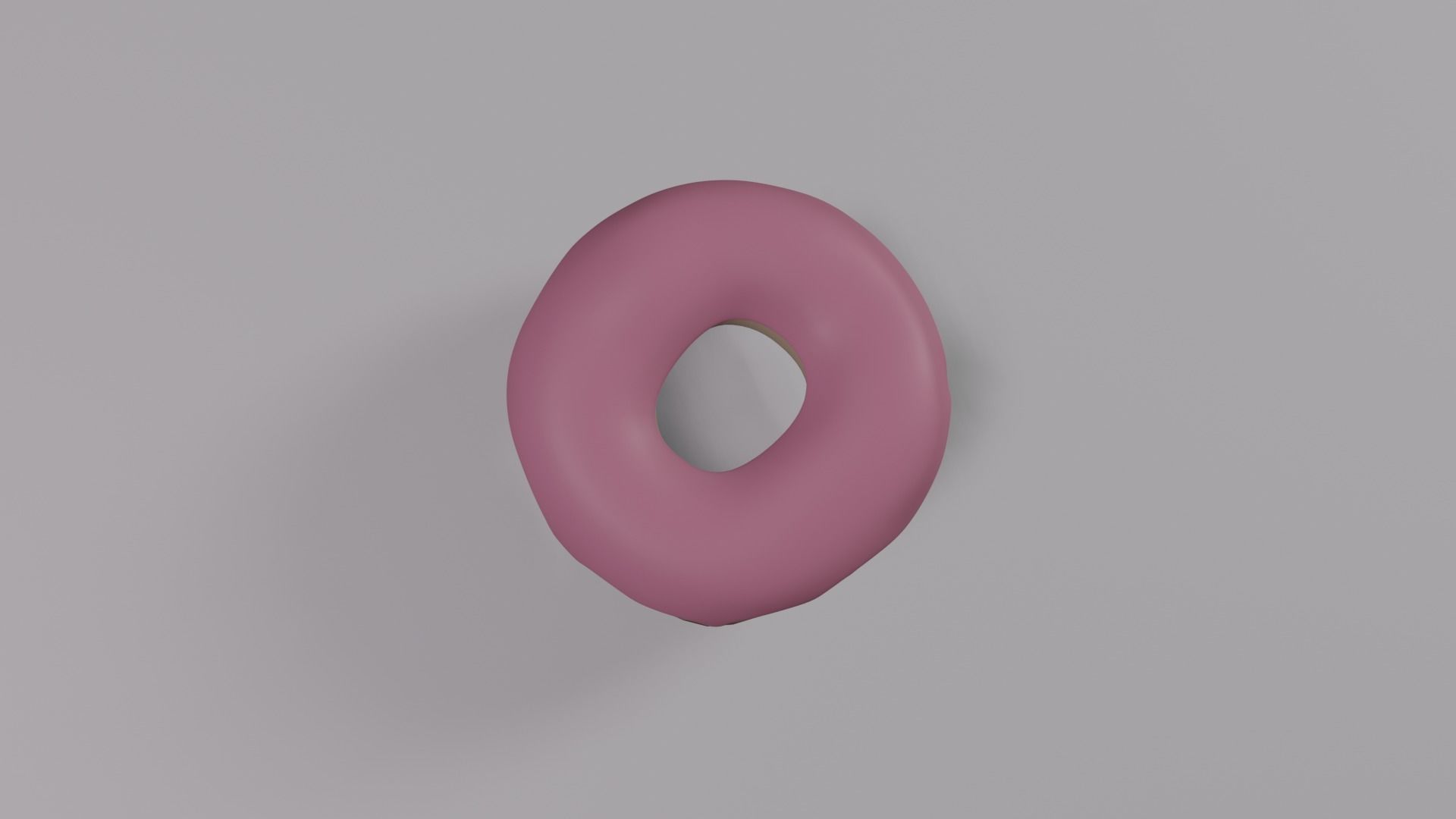 Plain Pink Donut Low-poly 3D model_1
