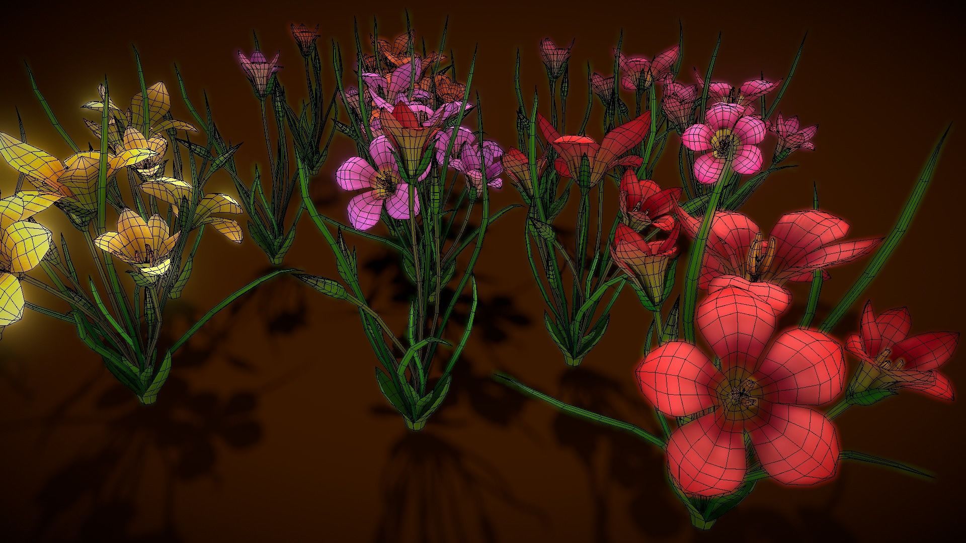  Flower Romulea Subfistulosa Low-poly 3D model_4