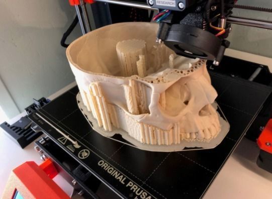 Human skull 3D print model_3