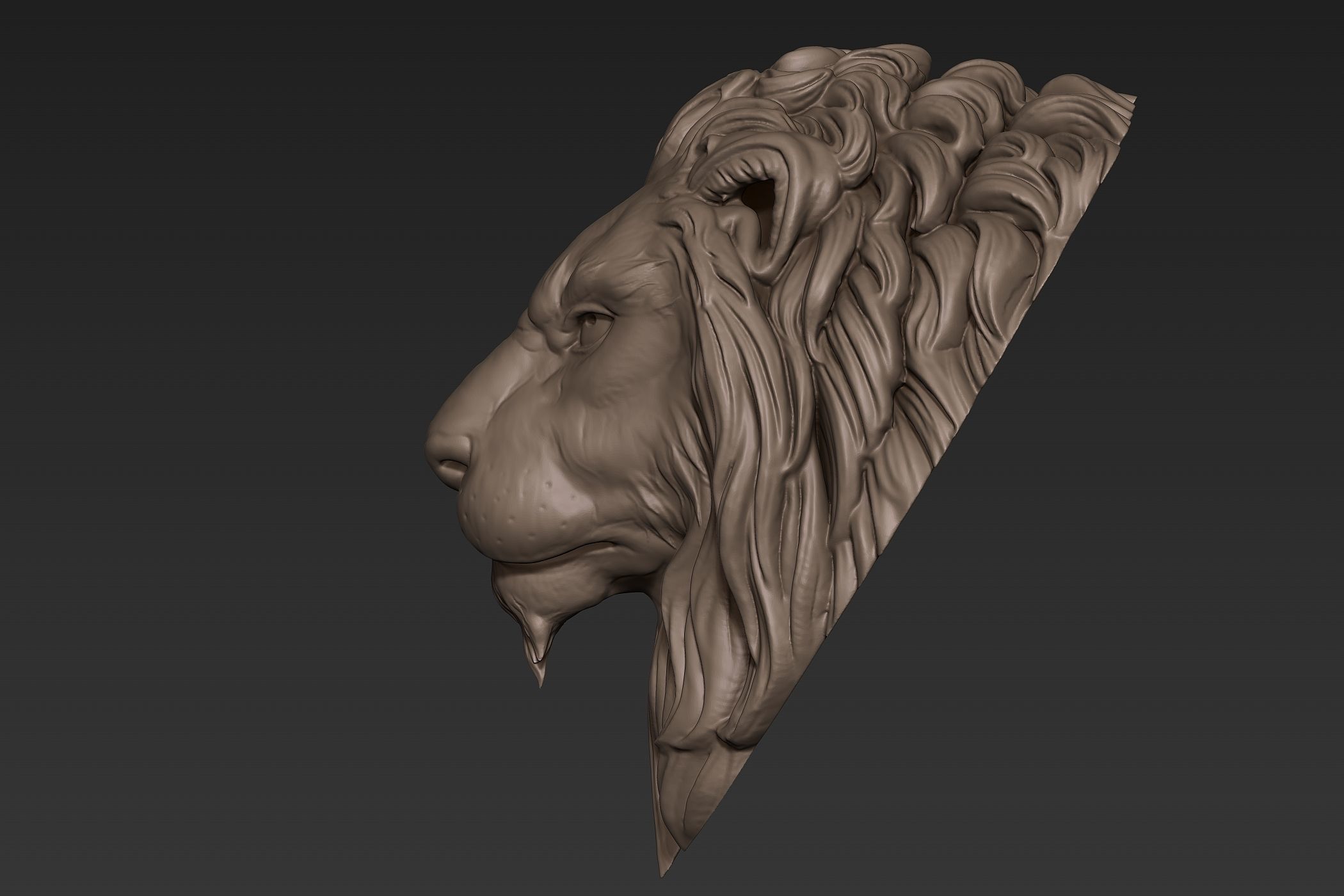 Lion Head Sculpt 3D model_4