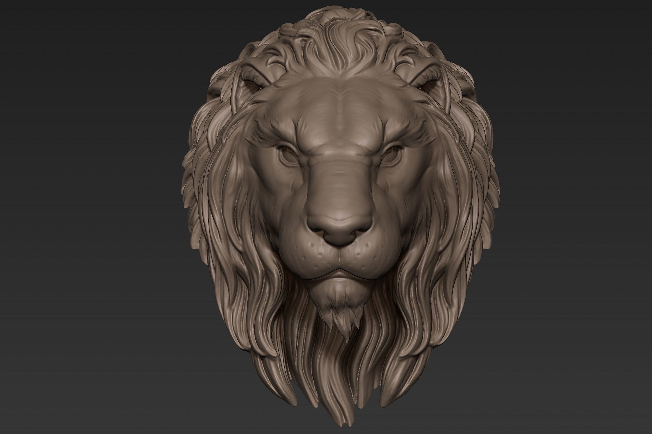 Lion Head Sculpt 3D model_2