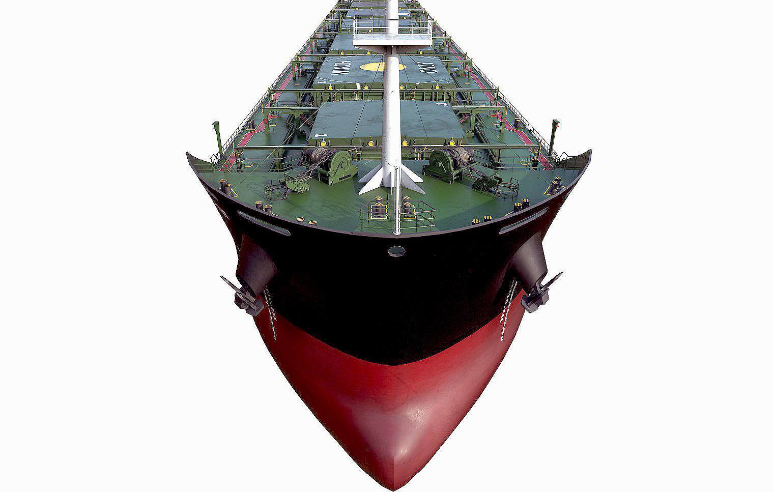 Bulk carrier Black with holds and reservoirs 3D model_5