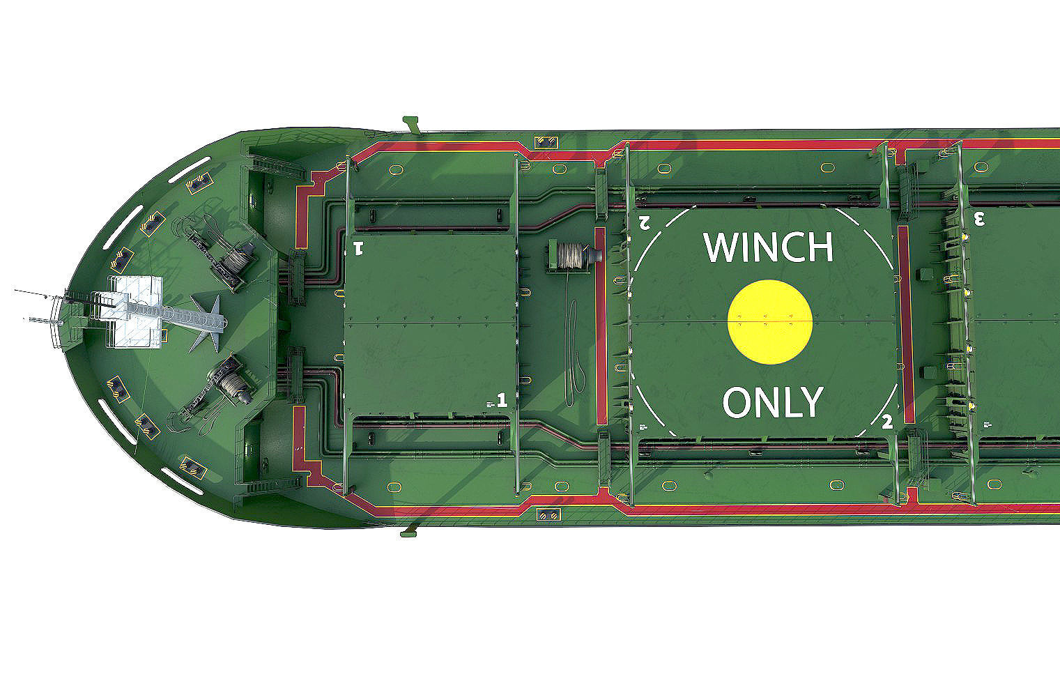 Bulk carrier Black with holds and reservoirs 3D model_10