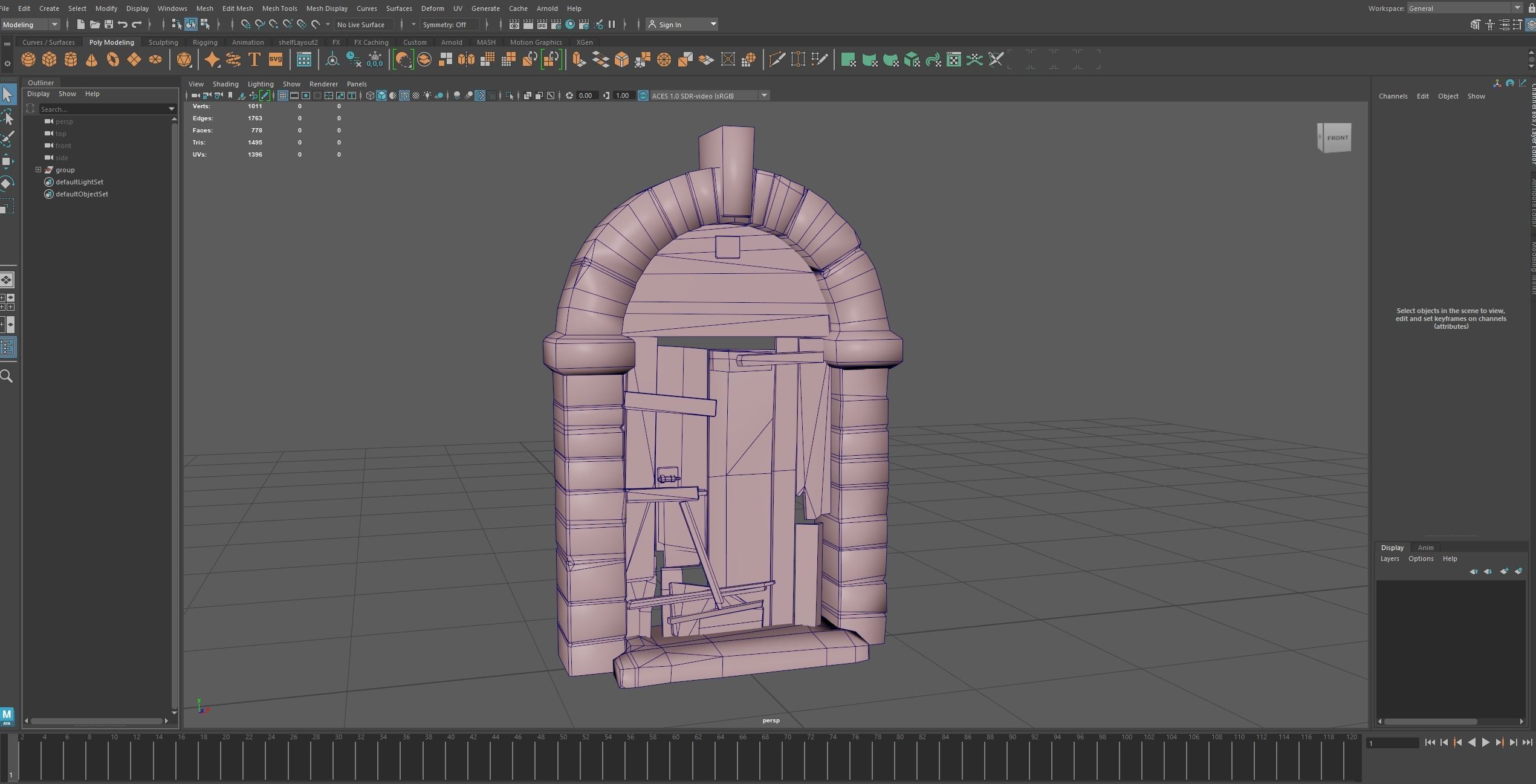 Medieval Door  Low-poly 3D model_6