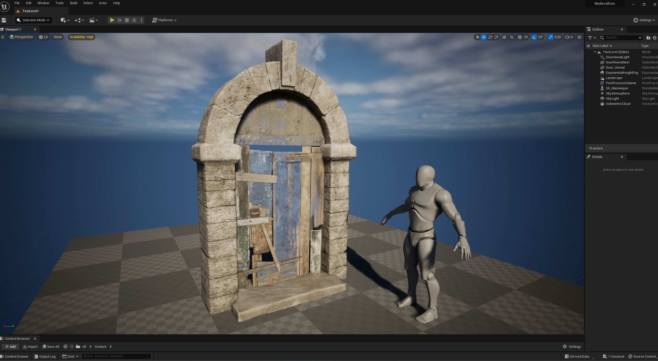 Medieval Door  Low-poly 3D model_7