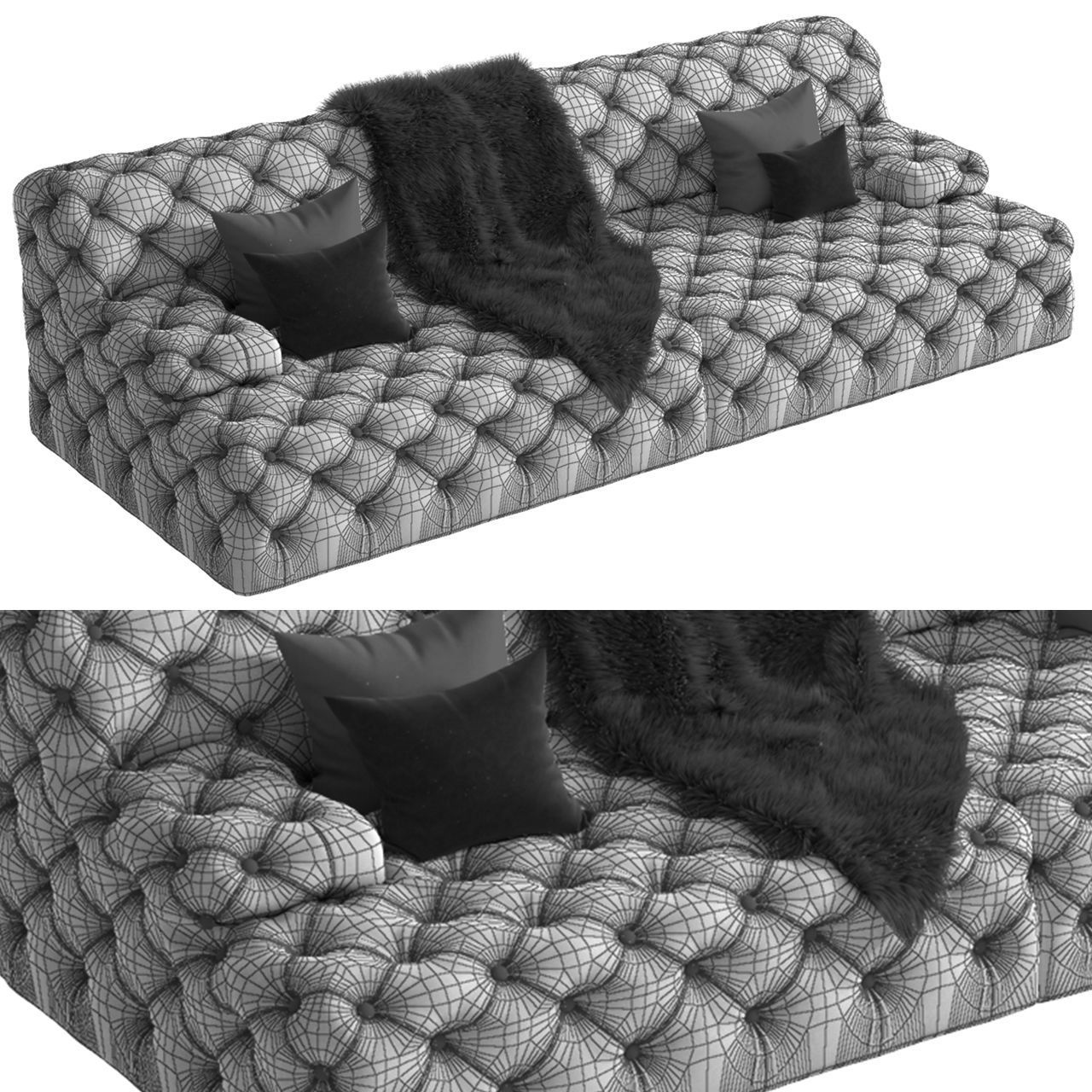 Beige sofa 3D model_4