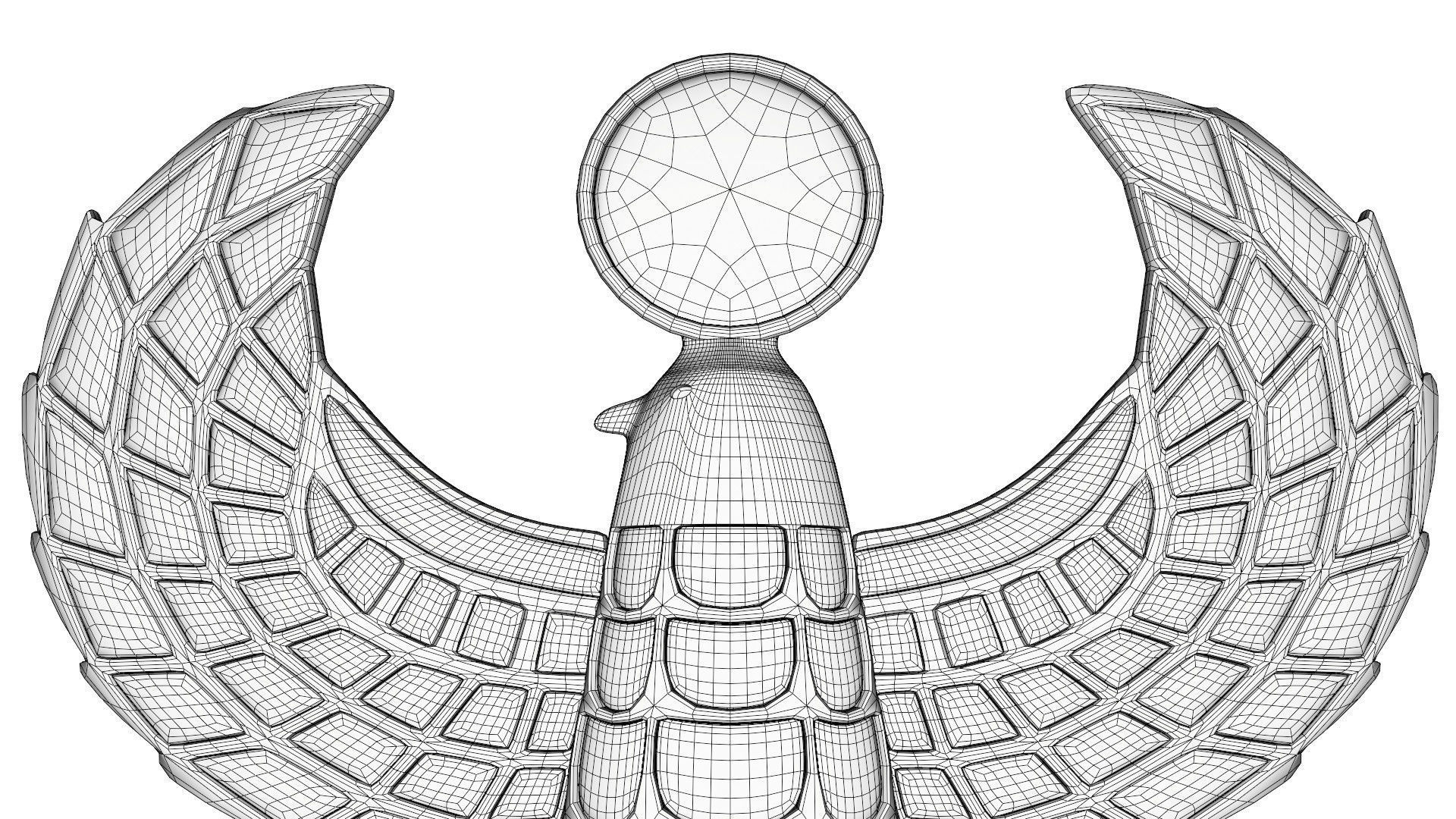 Egyptian Horus jewel 3D model_10