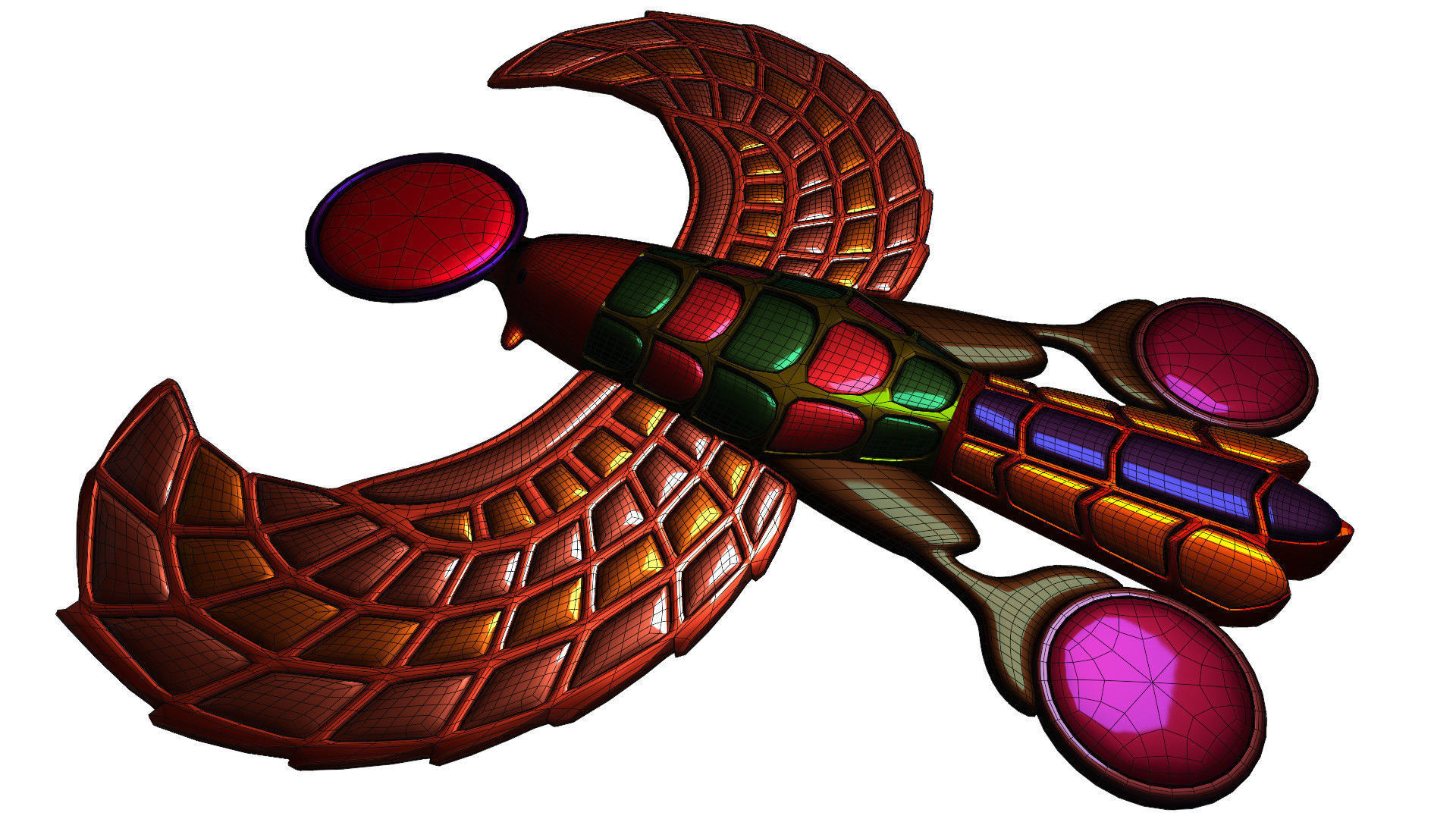 Egyptian Horus jewel 3D model_16