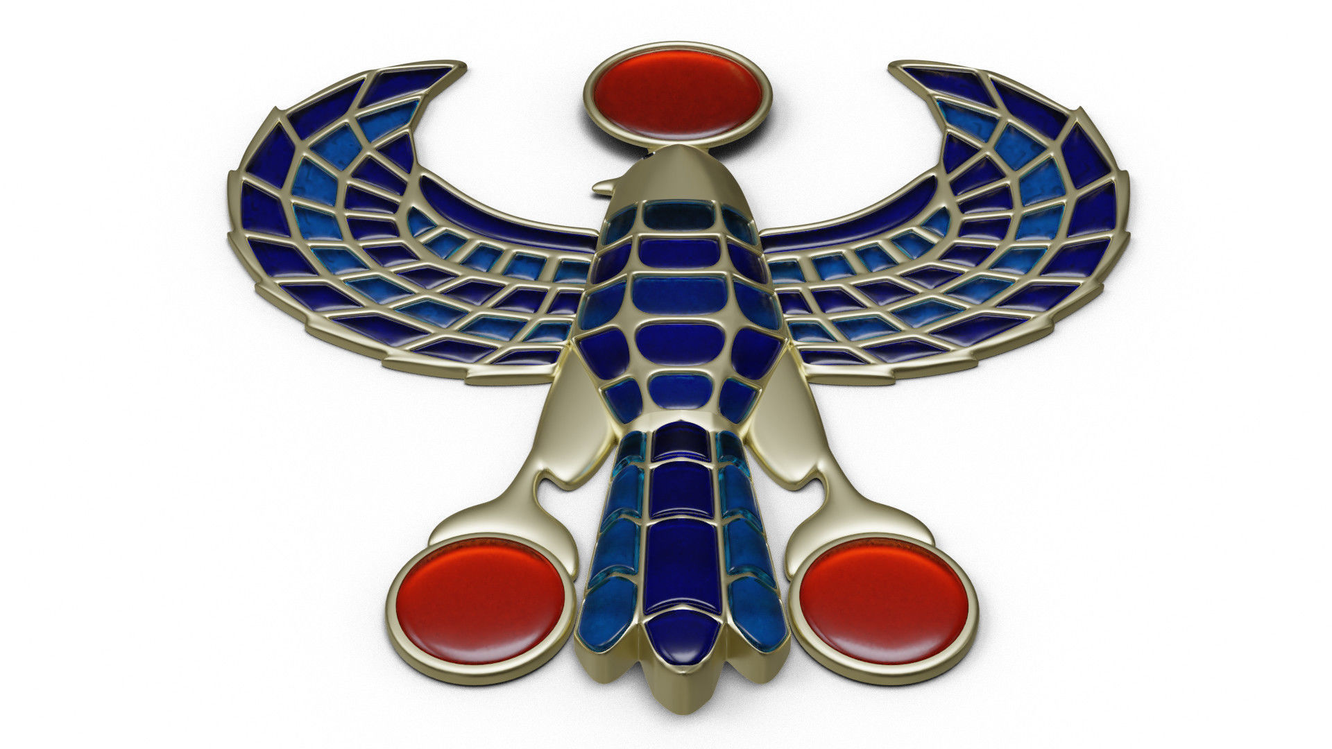 Egyptian Horus jewel 3D model_2