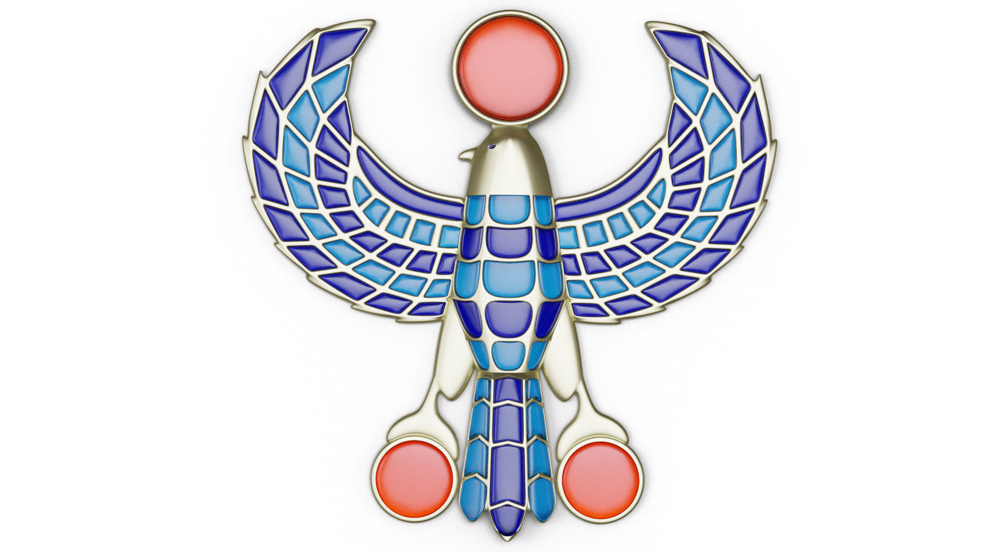 Egyptian Horus jewel 3D model_1