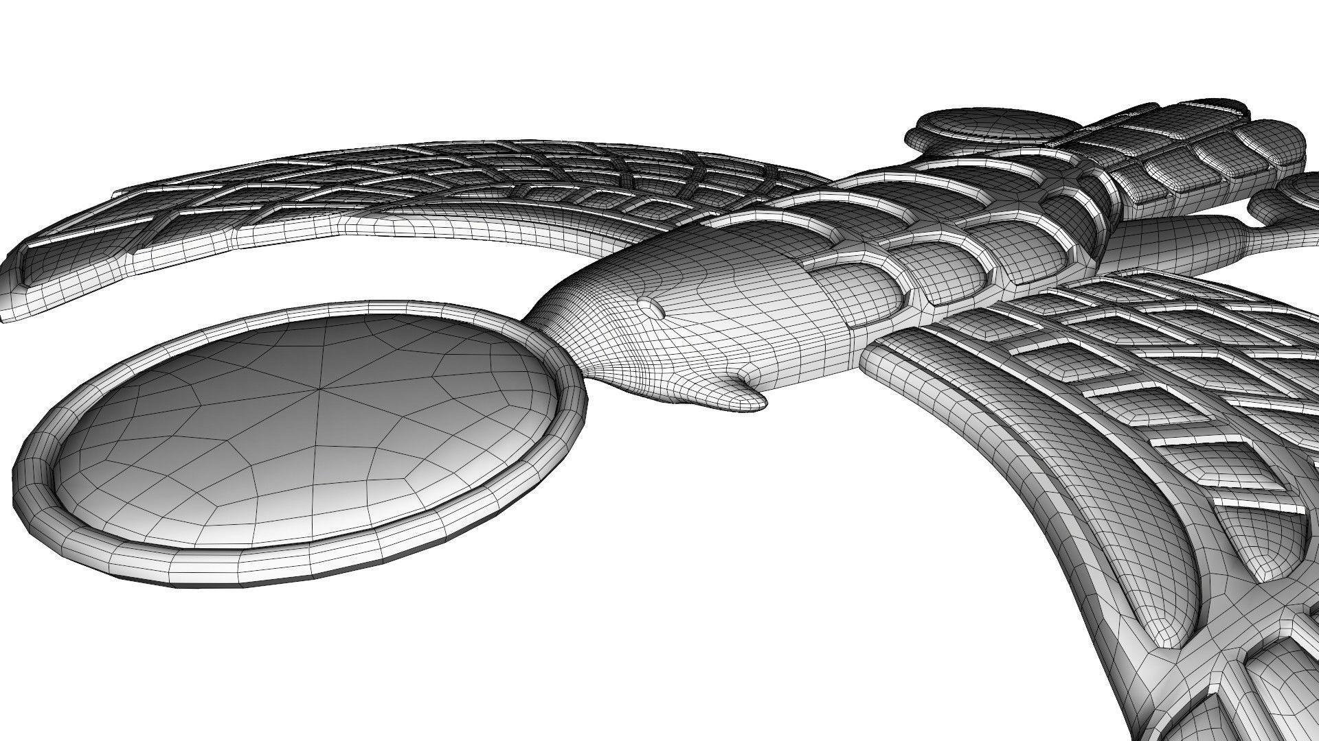 Egyptian Horus jewel 3D model_12